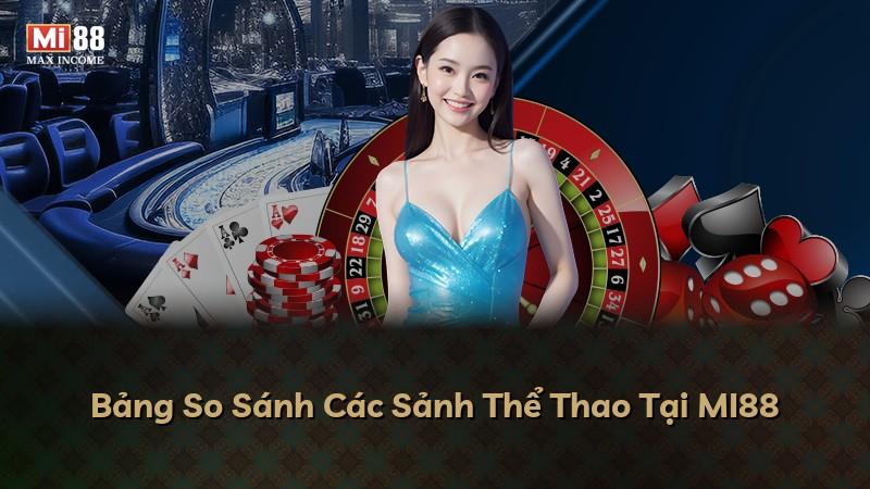 Bảng So Sánh Các Sảnh Thể Thao Tại MI88